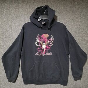 Vintage 2000's Mossy Oak Pullover Black & Pink Hoodie Size Large Y2k Outdoor